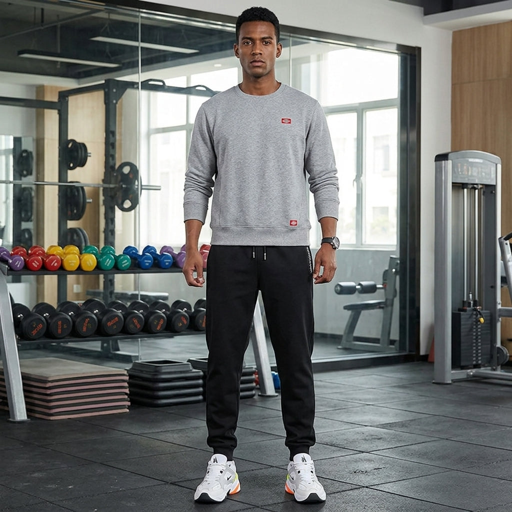 Men's Sweatpants Drawstring Waist Jogger Black — view 4
