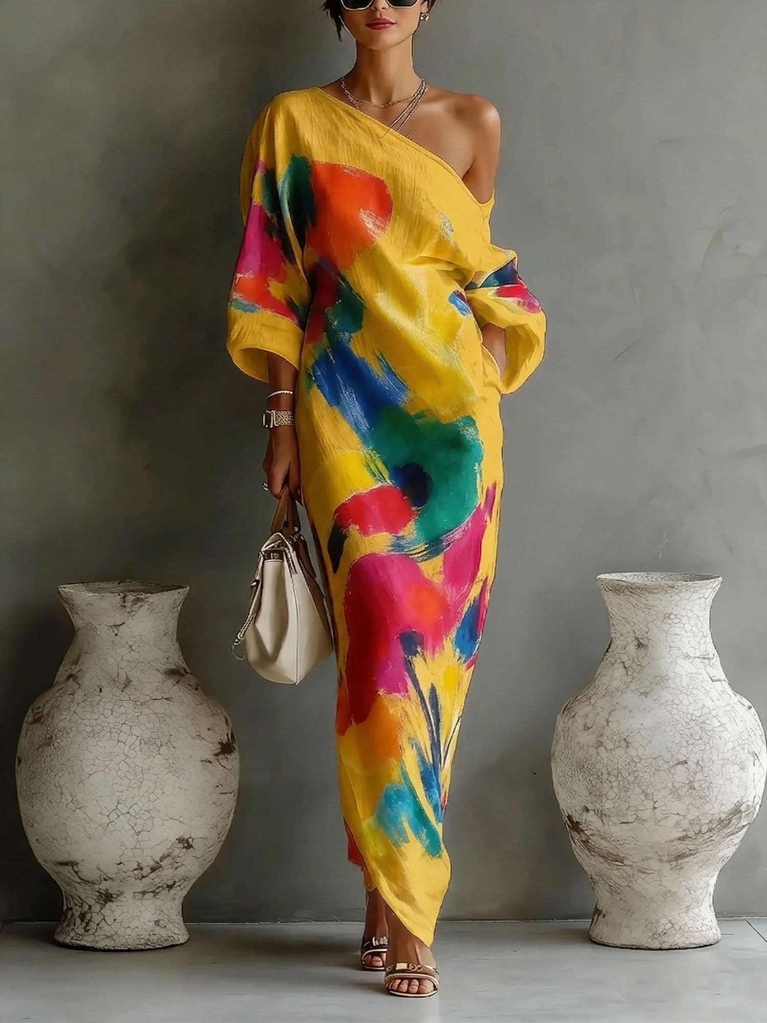 Grace Sullivan | Artistic Abstract Maxi Dress For Women
