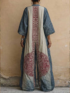 Linen Boho Jumpsuit for Women Wide Leg V-Neck Harem Romper
