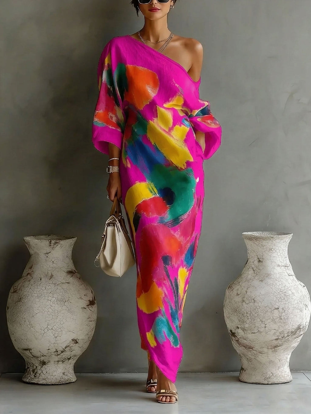 Grace Sullivan | Artistic Abstract Maxi Dress For Women