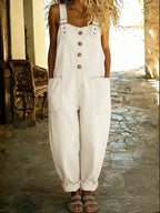 Women's Denim Jumpsuit Sleeveless Wide Leg Baggy Jean Overalls Everyday Romper