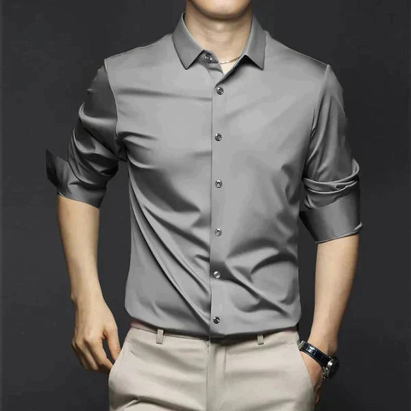 Men's Cotton Summer Shirt Refined Iron-Free Office Button Up Shirt