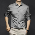 Men's Cotton Summer Shirt Refined Iron-Free Office Button Up Shirt