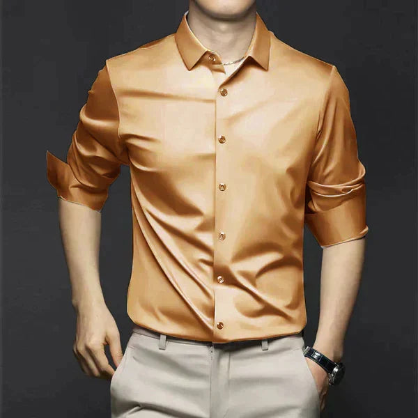 Men's Cotton Summer Shirt Refined Iron-Free Office Button Up Shirt
