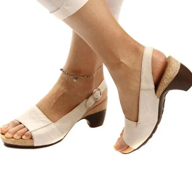 Women’s Leather Slingback Wedge Sandals
