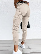 Women's Cotton Cargo Pants Relaxed Fit Everyday Utility Trousers for Autumn Wear