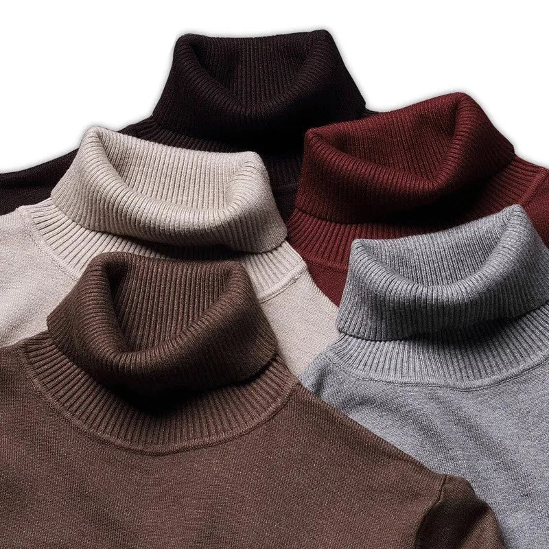 Men's Merino Wool Turtle Neck Knit Jumper Sweater
