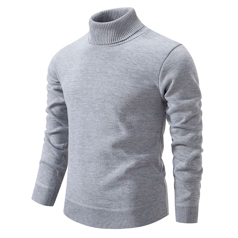 Men's Merino Wool Turtle Neck Knit Jumper Sweater