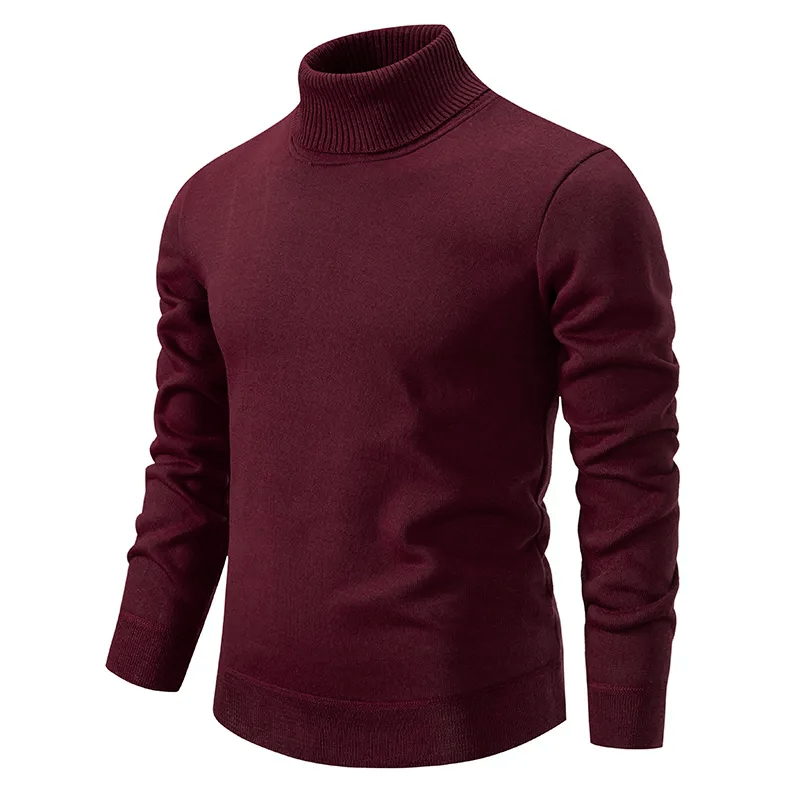 Men's Merino Wool Turtle Neck Knit Jumper Sweater
