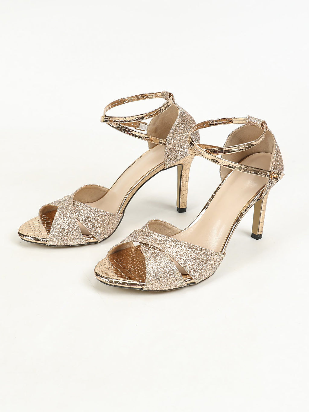 Aurevielle Shine | Crystal Strap Stiletto Sandals