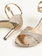 Aurevielle Shine | Crystal Strap Stiletto Sandals