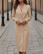Women's Blazer Dress Double Breasted Peak Lapel Midi — view 6