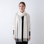 Women's Winter Scarf Solid Colour Tassel Trim — view 5