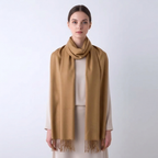 Women's Winter Scarf Solid Colour Tassel Trim — view 8