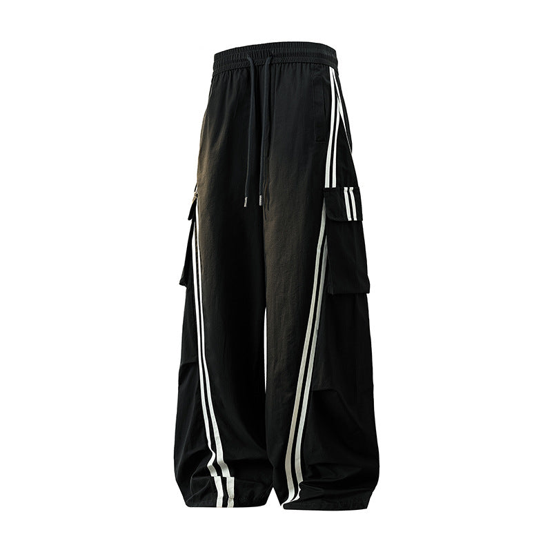Women's Trackpants Side Stripe Drawstring Waist Baggy — view 4