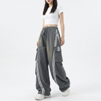 Women's Trackpants Side Stripe Drawstring Waist Baggy — view 5
