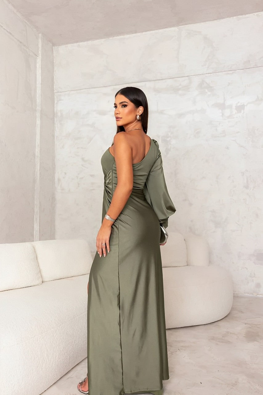 Valentina Moretti | One Shoulder Satin Evening Dress For Women